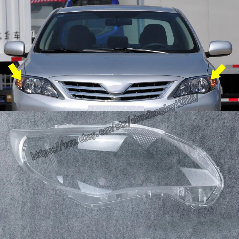 

For Toyota Corolla 2010-2013 2pcs Left & Right Headlamp Lens Headlight Cover Lenses Car modification accessories