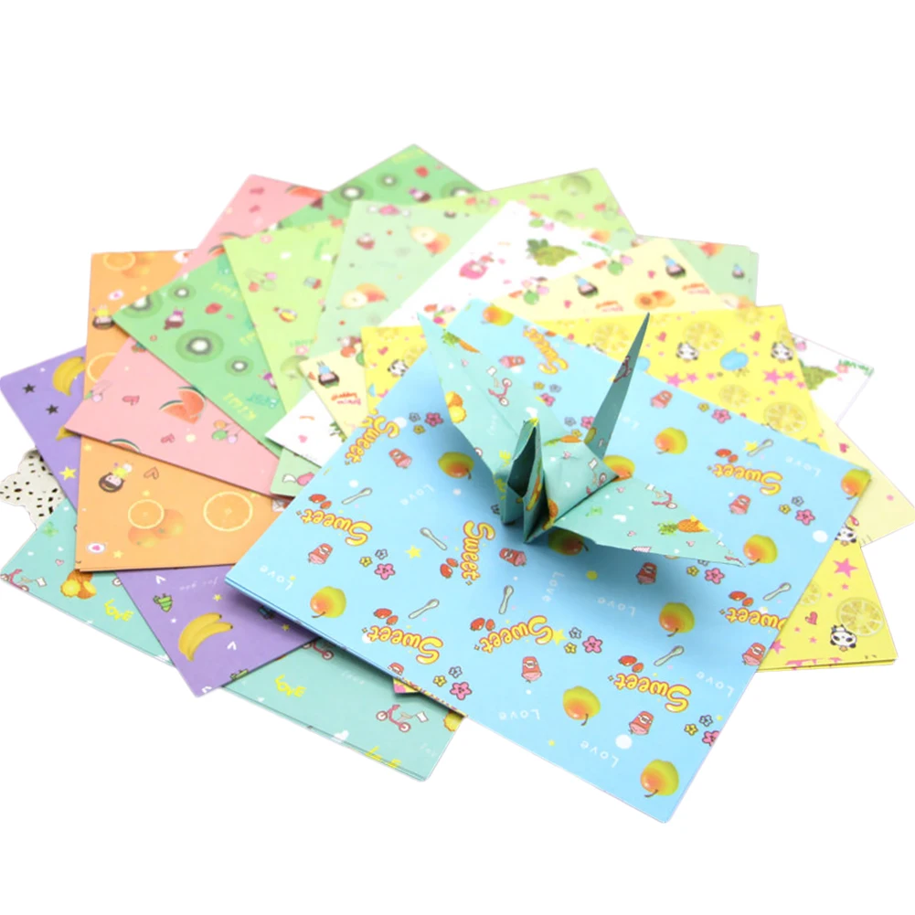 72pcs Square Origami Paper single Sides Solid Color Folding Paper Multicolor Kids Handmade DIY Scrapbooking Craft Decor