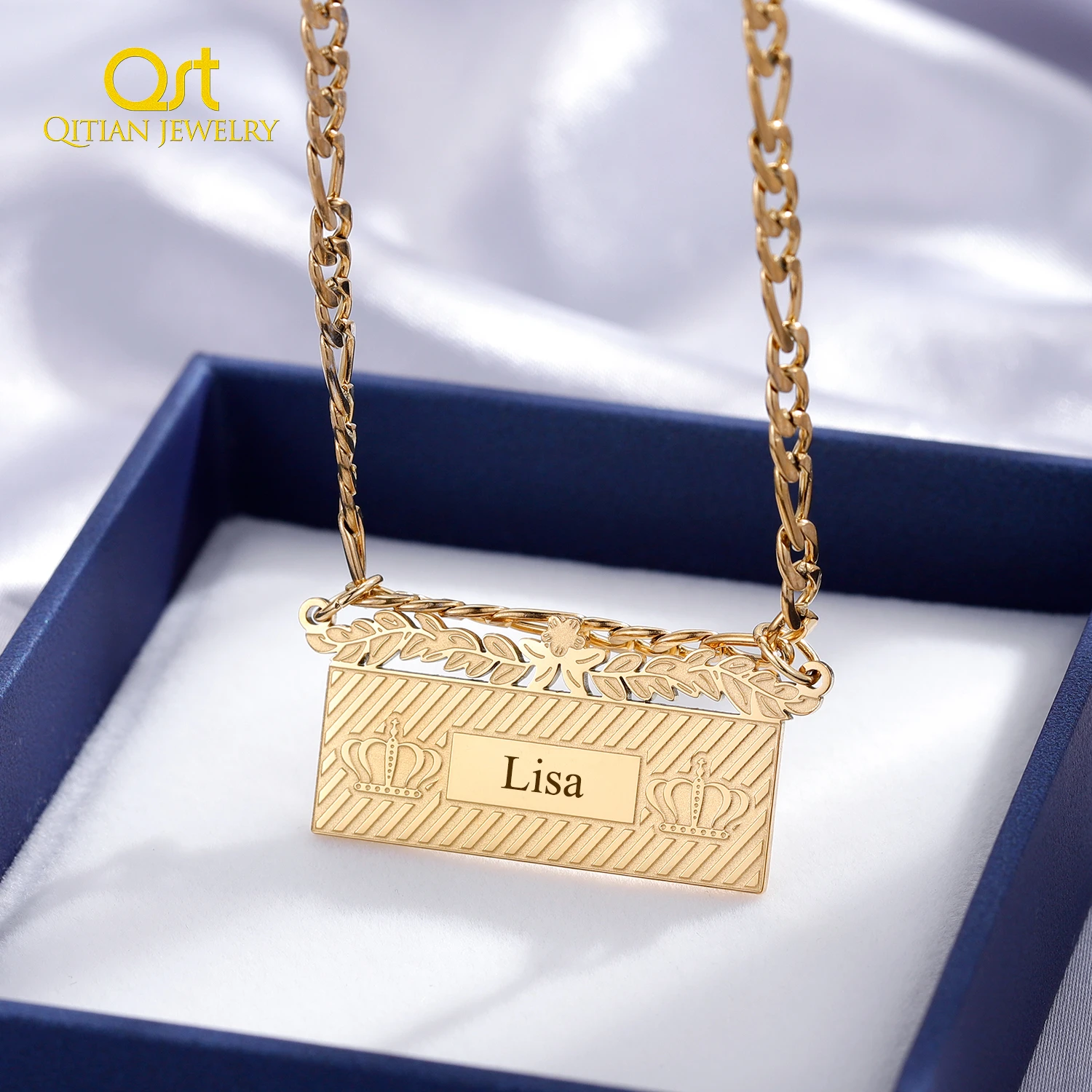 Personalize Name Necklace Gold Name Chain Dainty Name Pendant For Women 18K Gold Plated Stainless steel Jewelry Mothers Day gift