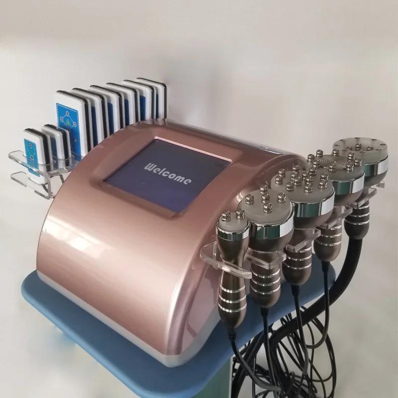 Máquina de adelgazamiento al vacío 6 en 1, sistema de cavitación ultrasónica 40k, equipo para pérdida de peso