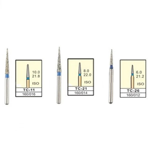 100pcsDental Pontas Diamantadas Bur FG 1.6 milímetros Fita Extremidade Cónica TC-09,TC-10,TC-11,TC-11C,TC-11F,TC-11EF,TC-21,TC-21F,TC-21EF,TC-26