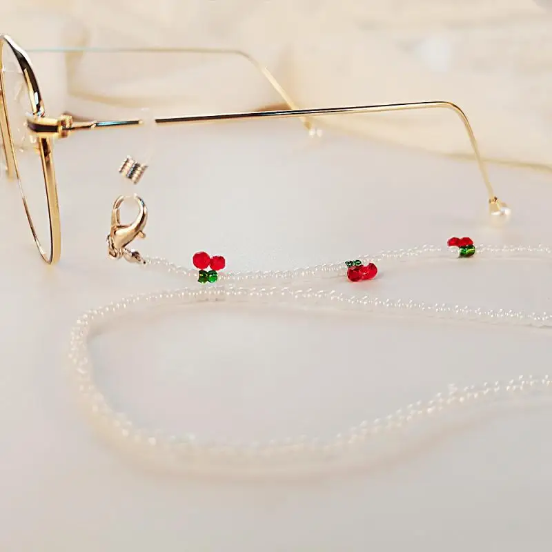 1/5PCS Glasses Chain Fashionable Minimalist Mask Accessory Versatile Mask Holder Accessory High Demand Cherry Rice Bead