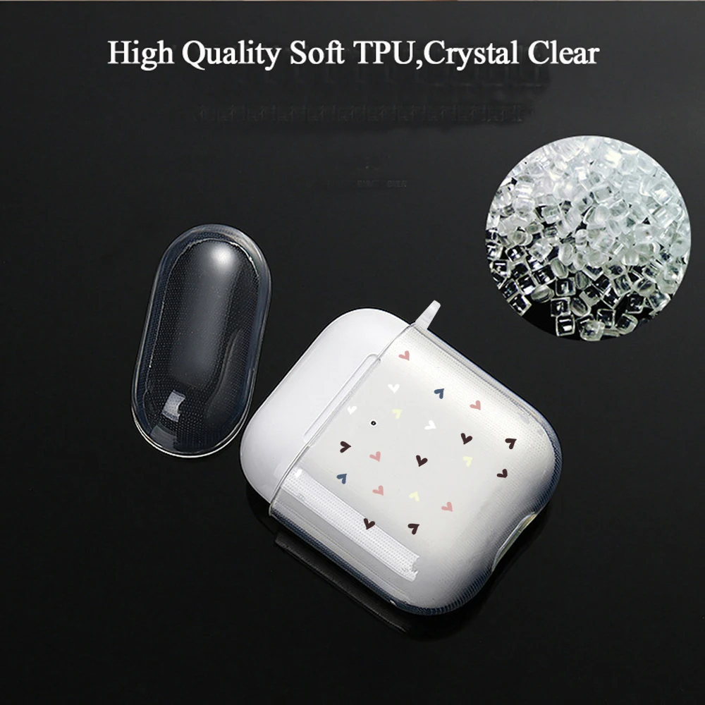 Soft TPU Earphone Cases For Airpods Pro 3 Clear Protective Cover For Apple Airpods 1 or 2 Cute Heart Flower Charging Box Capas