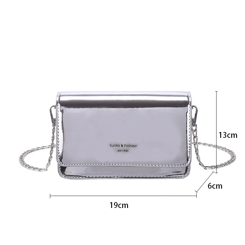 Women Patent Leather Satchel Handbag Fashion Chain Messenger Shoulder Bag Luxury Designer Crossbody Purse Mujer Bolsa Feminina