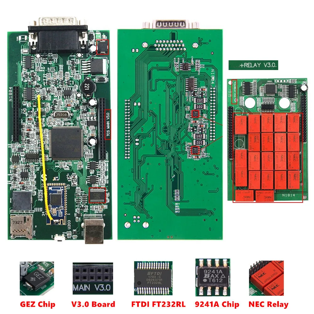 10PCS/LOT Multidiag Pro+ Bluetooth 2021.11 2020.23 with free keygen V3.0 NEC relays 9241A VD150 PRO OBD2 Cars Trucks