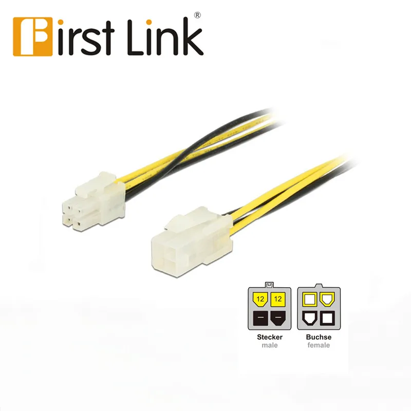 

Внутренний силовой кабель First link ATX, 4-контактный штекер на 4-контактный разъем, 4-контактный Удлинительный кабель для ЦП