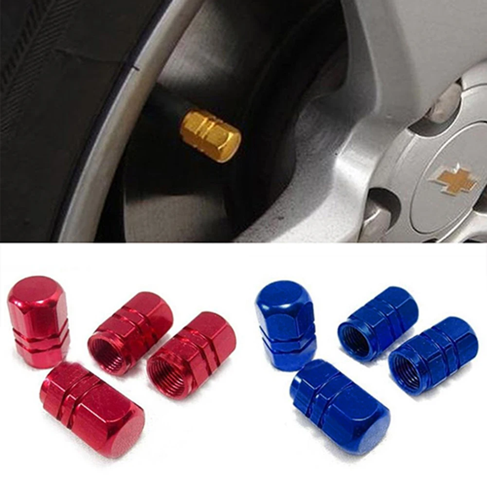 4Pcs Aluminum Tire Wheel Rims Stem Air Valve Caps Tyre Cover Car Truck Bike Auto Car Accessories