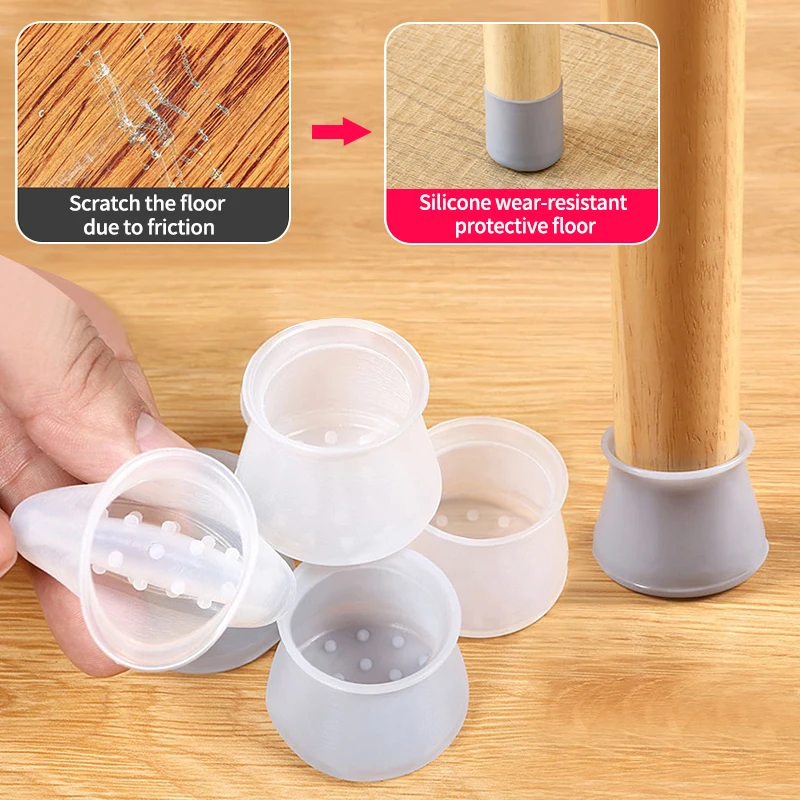 

Non-Slip Table Chair Leg Silicone Cap Pad Furniture Table Feet Cover Floor Protector Non-slip Table Chair Foot Protection