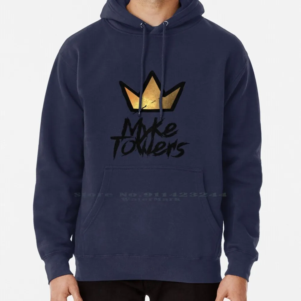 Myke Towers Tag & Graffiti Crown Hoodie Sweater 6xl Cotton Myke Towers King Crown Women Teenage Big Size Pullover Sweater 4xl