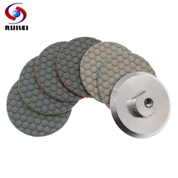 6 PCS Super 3Inchs Dry Polishing Pad Sharp Flexible 80mm Diamond Grinding Wheel For Granite Marble Stone Sanding Disc