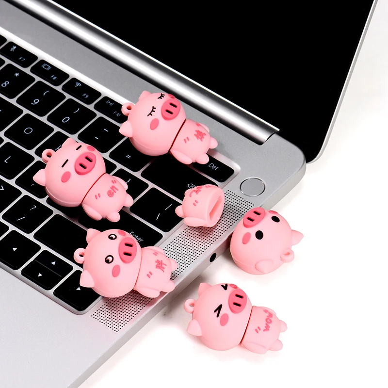 

Real Capacity New Cute Little pink pig USB 2.0 Flash Drive Pendrive 16GB 32GB 64GB Memory Stick Pendrives Thumb drive Girl Gifts