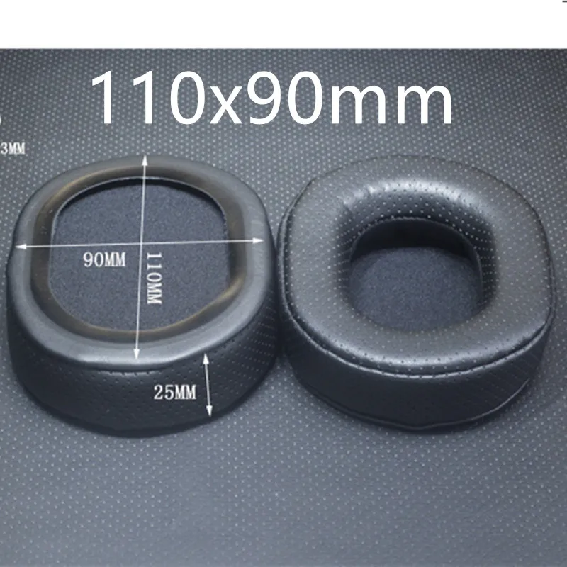 وسادة أذن من إسفنج الذاكرة مناسبة 100X80MM 110X90MM 95X75MM 90X70MM 105X85MM للكبير فوق سماعات أذن سوداء