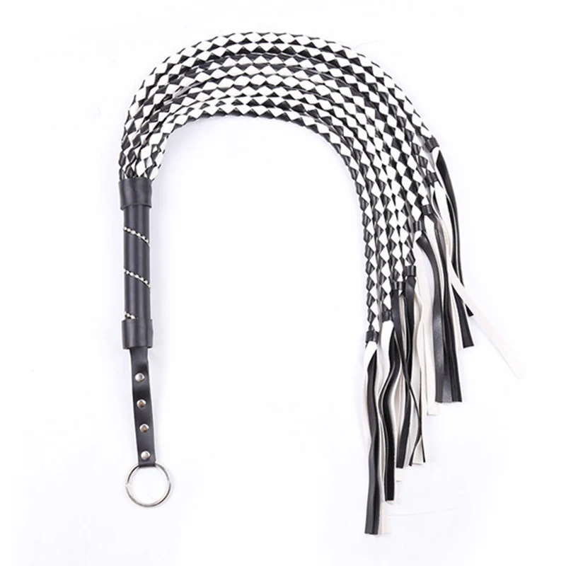 Pu Leer Paard Supply Premium Geweven Suede Flogger Voor Paard Training Crop Zweep Suede Of Bedekt Handvat Met Polsband