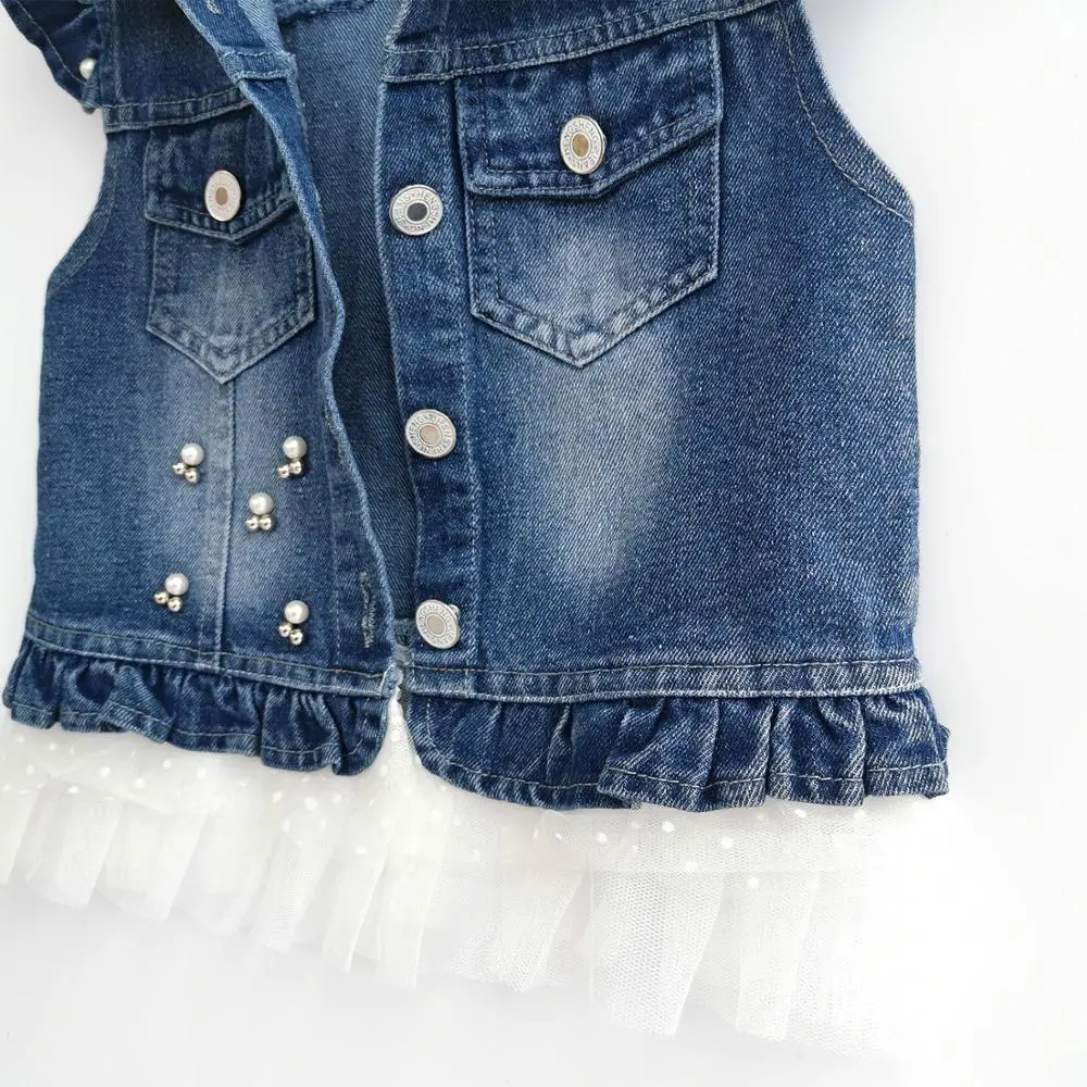 1-8T Baby Vest Denim Babe Jeans Jacket Casual Outerwear Children Clothing Spring Autumn Bebe Clothes Kids Vests Toldder Tops