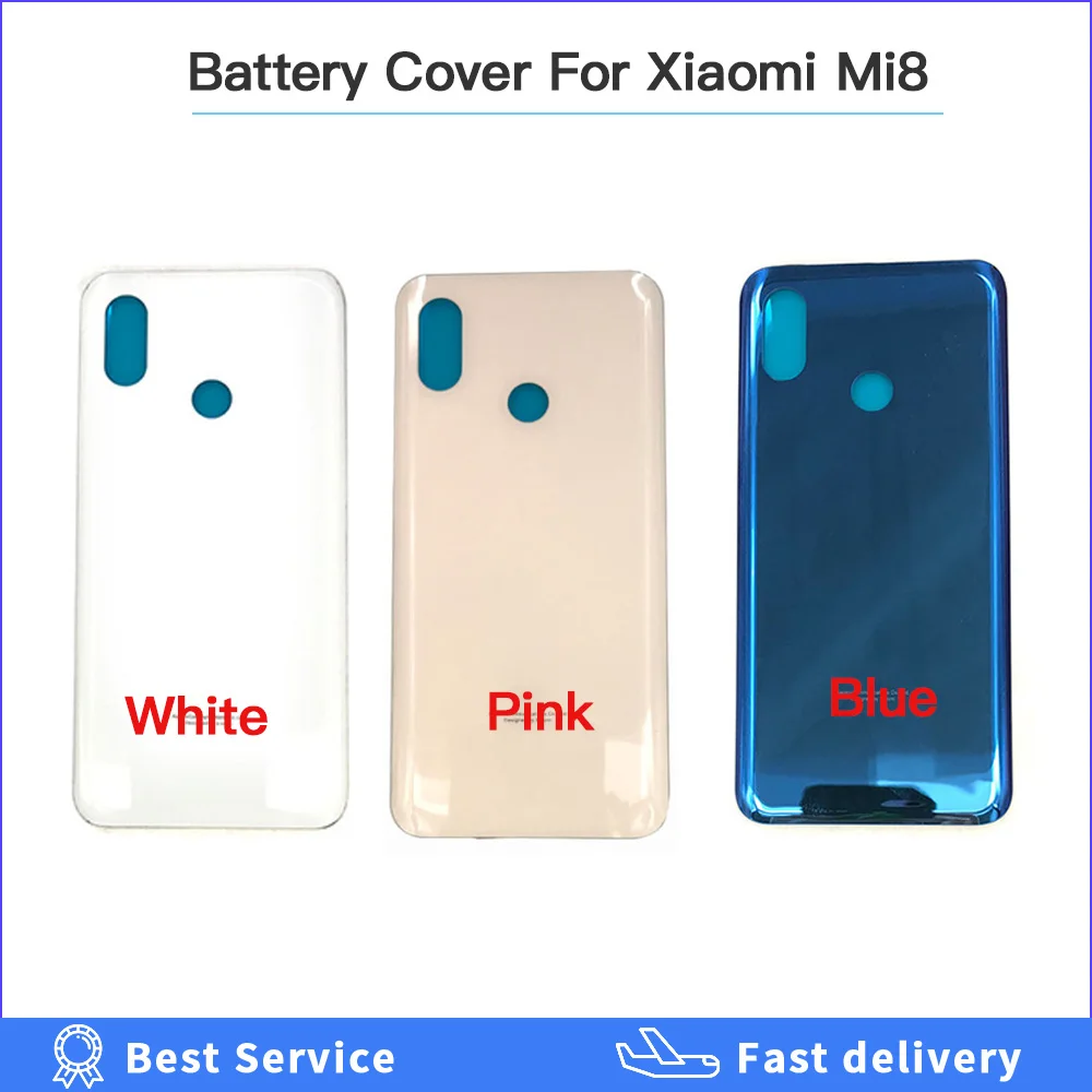 High quality Back Glass For Xiaomi Mi 8 Mi8 Lite Replacement Parts Rear Back Battery Cover Door Housing Case for mi 8 lite