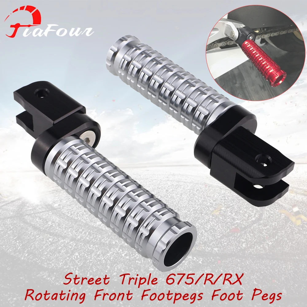 

FIT For Street Twin 900 Speed Twin 900 Speed Twin 1200 Street Triple 765 R S RS 675 R RX Front Footrest Foot Pegs Pedals