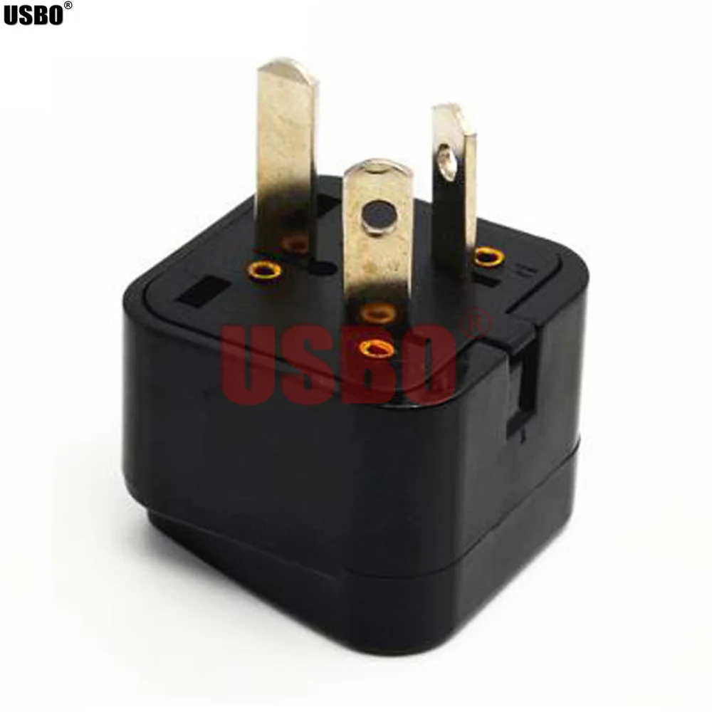 Catu Hitam Putih Universal 3Pin Steker Adaptor Perjalanan 10A 250V AU/Inggris/AS/UE Ke Steker Adaptor Daya AU Soket Konektor Tipe-d