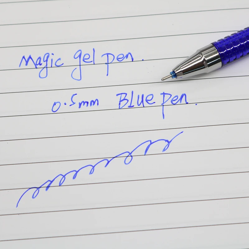 (1 Set = 10+1+1) Student Erasable Neutral Refill Set Erasable Pen Needle Blue Ink 0.5 Mm Stationery Set