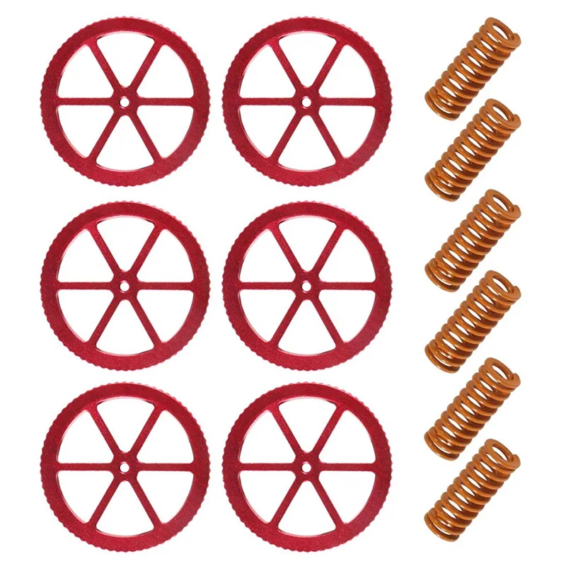 

Upgraded Creality Aluminum Hand Twist Leveling Nut 6 PC with 6 PCHot Bed Die Springs For Ender 3 3 Pro Ender 5 5 Plus Pro CR-20