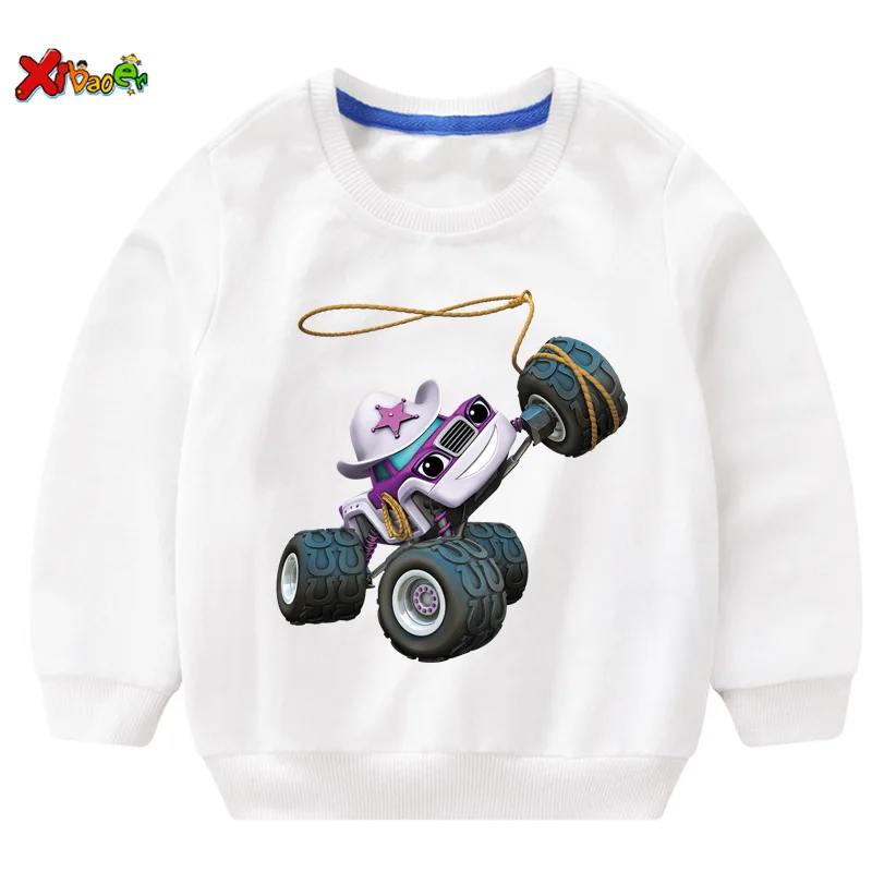 

Sweatshirts Children Long Sleeve Sweatshirts Kids Boy Girl Tee Boys Top Monster Machine Kids Blazing Speed Car Cartoon Clothing