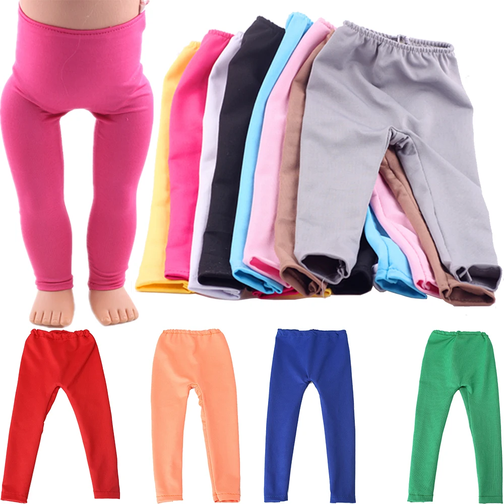 12 Colors Tight Pants Doll Leggings For 18 Inch American Doll Girl Toy 43 cm Baby New Born Clothes Accessories Our Generation