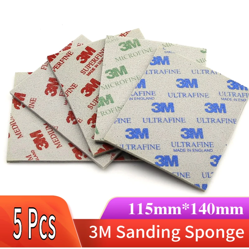 5 pieces Sanding Softback Wet & Dry Sponge Sandpaper Sanding Disc 500-1500 Grit Mold Electronic Plastic Mobile Phone Polishing