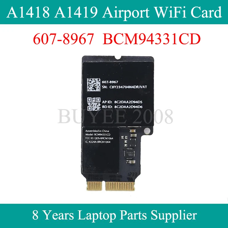 

Original 607-8967 BCM94331CD For Imac 21" 27" A1418 A1419 Wireless Bluetooth 4.0 Airport WiFi Card 2013 2014 Year