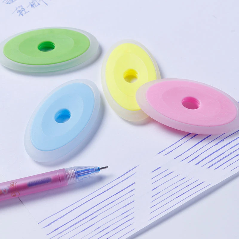 6Pcs/Set Neutral Erasable Pen Special Rubber Color Oval Eraser for Erasable Gel Pen Correction Supplies School Office Stationery