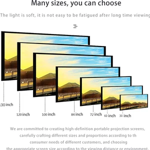 Salange Projector Screen 16: 9 Metal Anti Light Curtain Reflective Fabric cloth for yg300 xgimi h3 halo mogo xiaomi dlp projector 10 Main Sales Projection Screen - №6