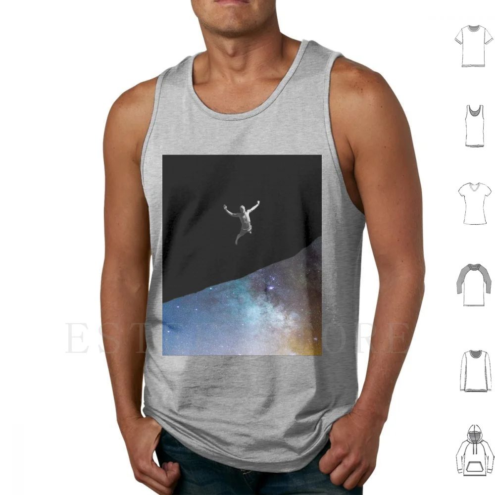 Courage To Explore In Black Tank Tops Vest Cotton Courage Explore Black Universe