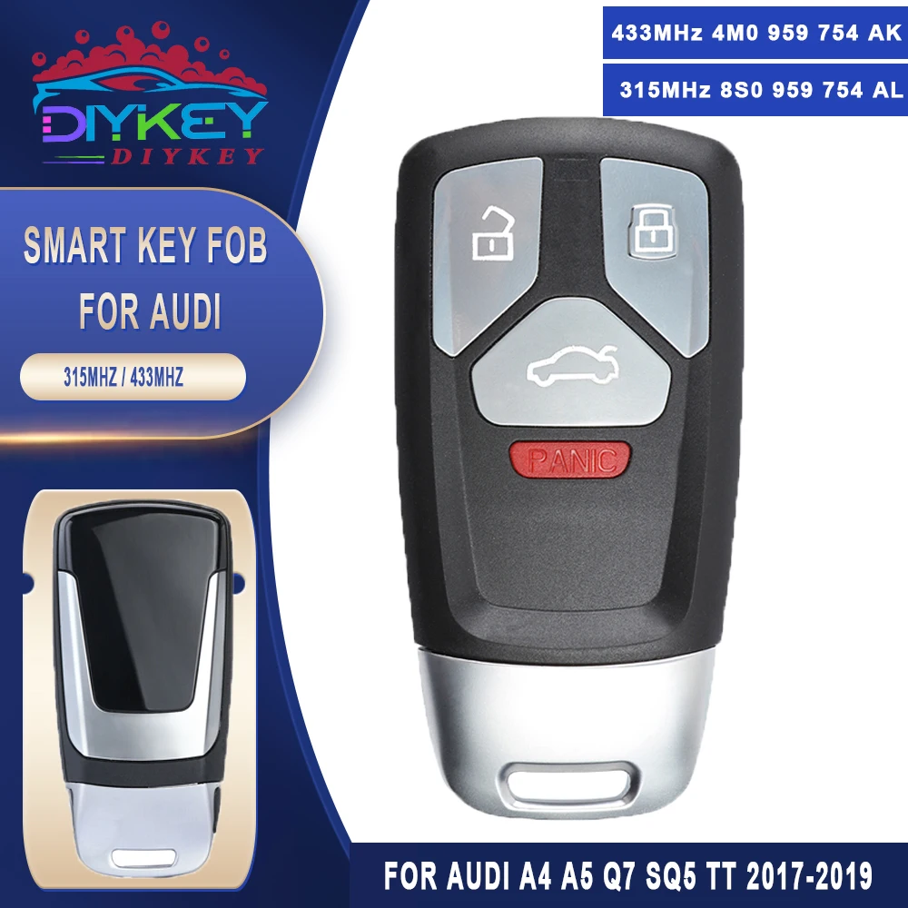 DIYKEY 4M0959754AK 8S0959754AL MQB48 Chip do Audi A3 TT R8 2016 2017 2018 2019 inteligentny pilot zdalnego sterowania IYZ-AK01 NBGFS14P71