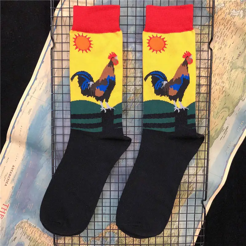 Adult Crew Cotton Socks Morning Call Cock Cocks Cockerels Rooster Crows Crowing OFFICIAL Original Design 2021 Street Fashion Sox