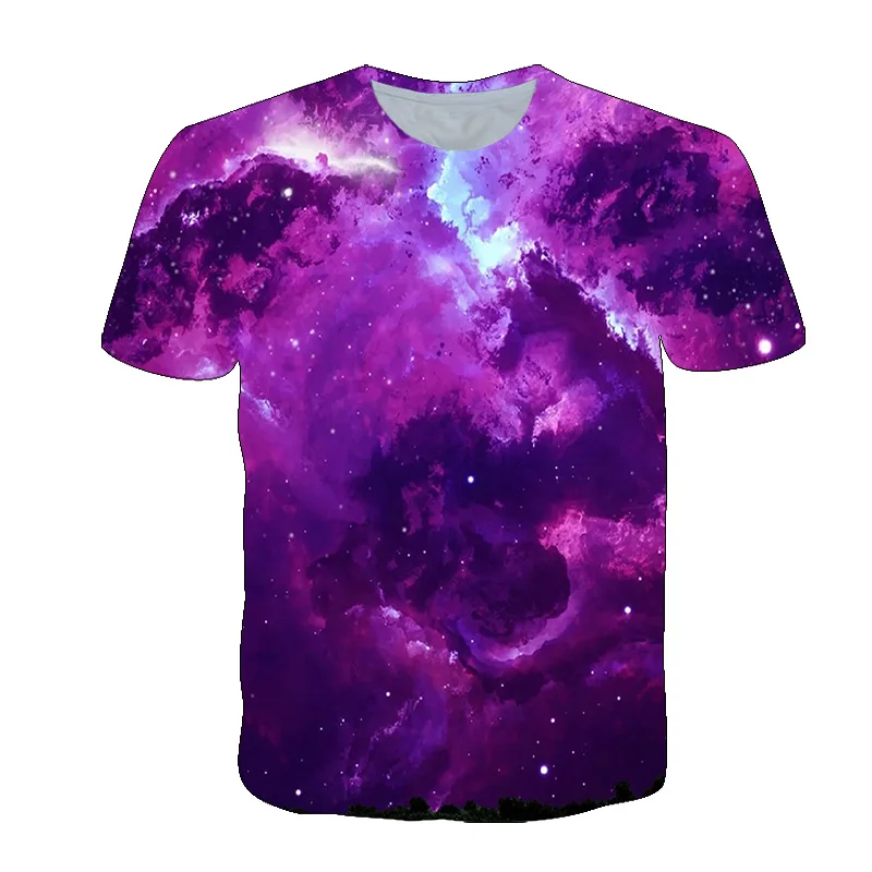 Summer Beautiful Starry Sky Men t-shirt New Interesting Cosmic Nebula graphic t shirts 3D Fashion Breathable Print T-shirt Top