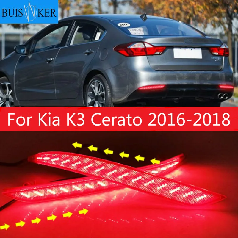 

Rear Bumper Light For Kia K3 Cerato 2016-2018 Car Red Len Rear Bumper Reflector LED Brake Light Tail Fog Parking Lamp