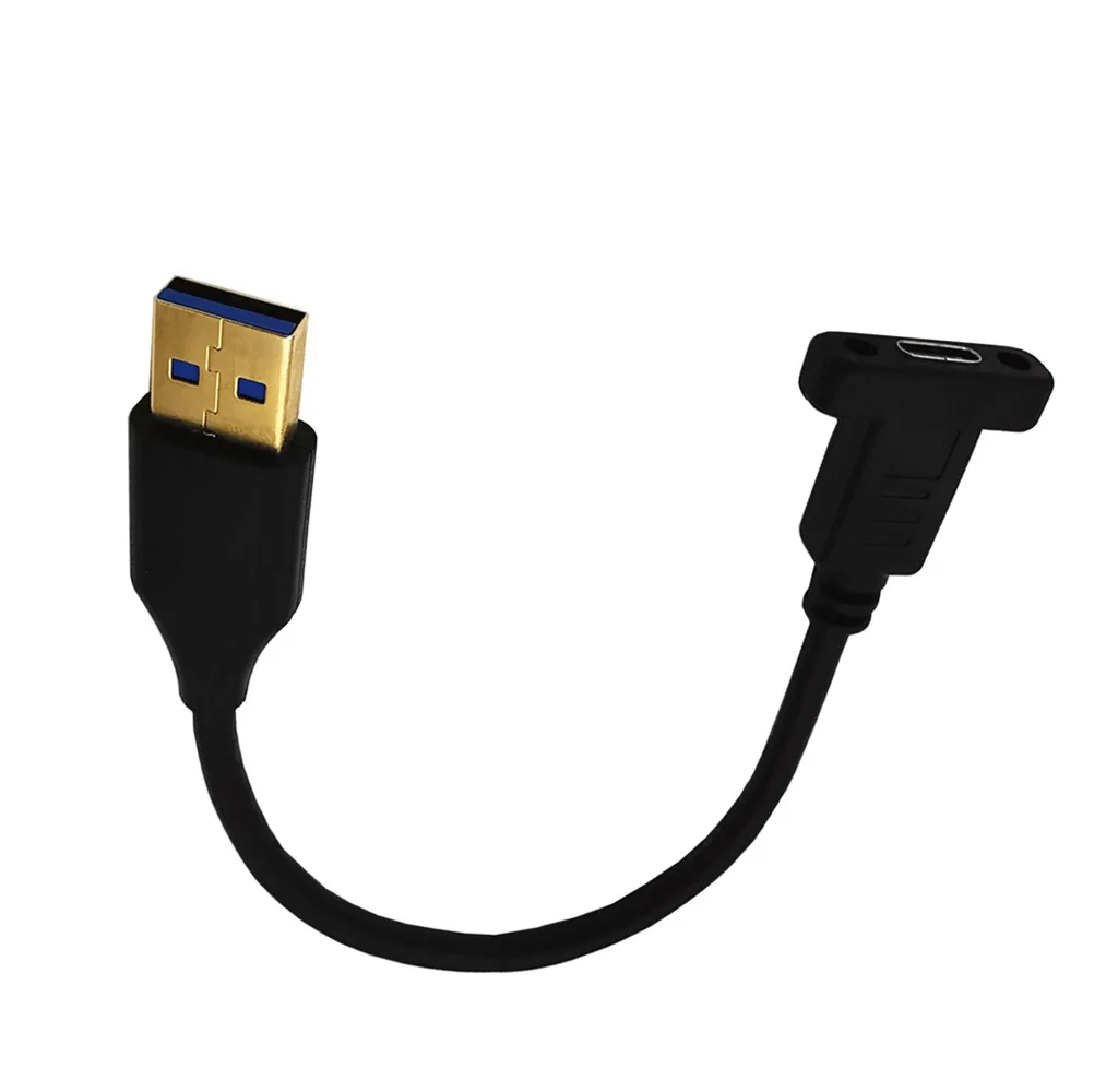 Cable de conexión de datos chapado en oro 3,0 USB revolution tipo-c hembra, tuerca fija, 5gbps