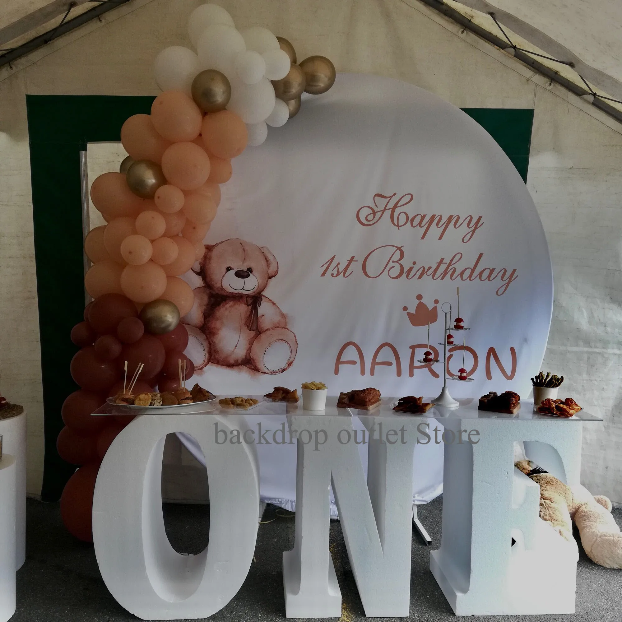 تخصيص غطاء خلفية مستديرة للزينة الزفاف استحمام الطفل عيد ميلاد تخصيص دائرة التصوير خلفية القماش الدعامة