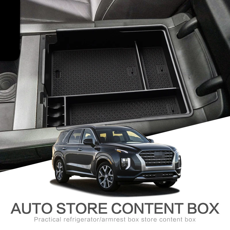 

for Hyundai Palisade LX2 2020 Car Central Armrest Storage Box Center Console Flocking Organizer Containers Holder Accessories