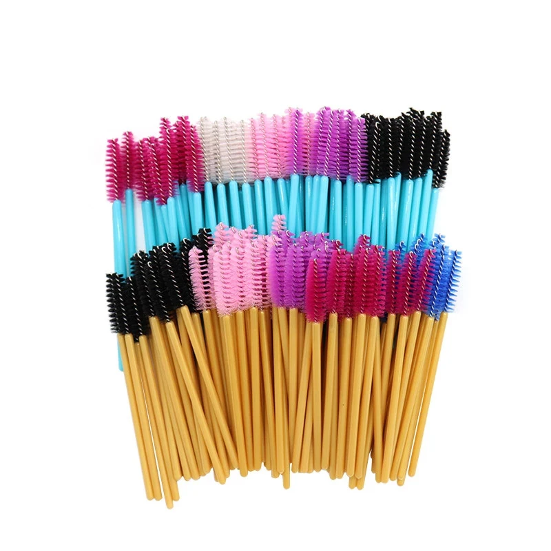 50pcs Disposable Eyelash Makeup Brush Mascara Wands Applicator Eyebrow Comb Spoolies Brushes Lash Extension Supplies Beauty Tool