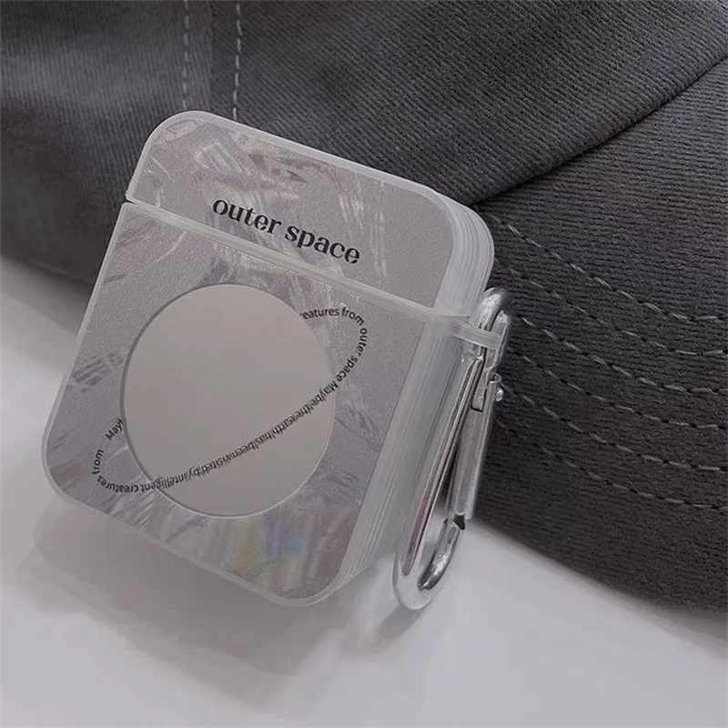 INS трендовый зеркальный чехол для наушников планета для Airpods 1 2, защитный мягкий чехол для наушников с брелоком для Airpods Pro, зарядное устройство