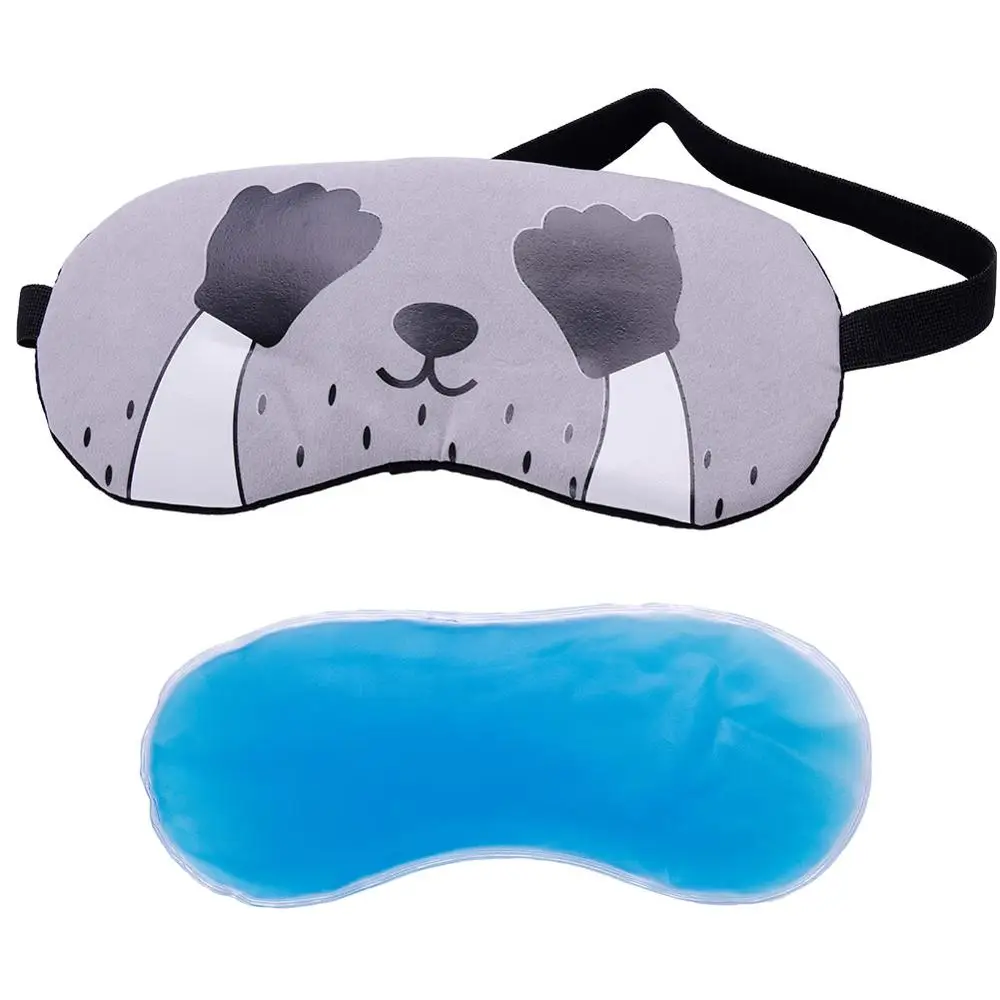 Cartoon Leuke Kat Soft Eye Aid Slaap Masker Met Comfortabele Ijs Kompres Gel Reizen Rest Eye Shade Cover Blindfold Voor vrouwen Mannen