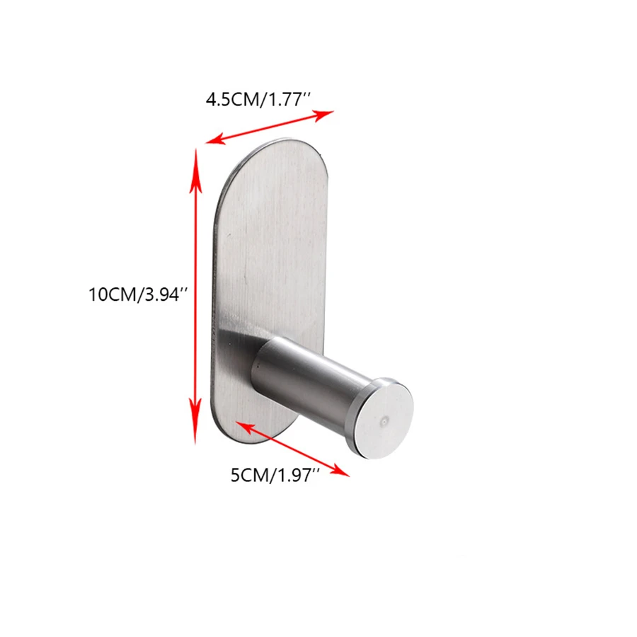 2025 Newest  Self-adhesive Hook Bathroom Hardware Self-sticking 304 Stainless Steel Brushed & Black Coat hook Accessories