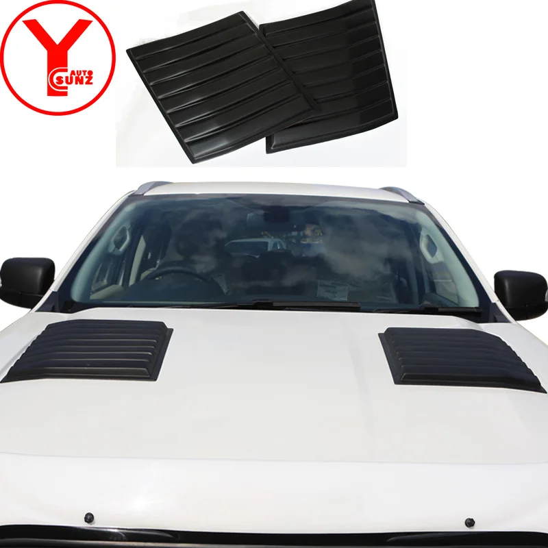 YCSUNZ Black Side Bonnet Scoops Vent Bonnet Hood Cover Decoration For Ford Everest Ranger Endeavour Wildtrak T7 2016 2017 2018