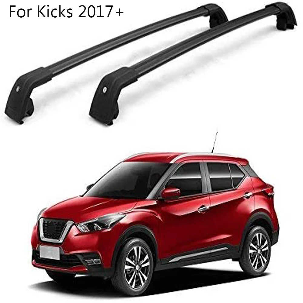 Roof Rack Rail Cross Bar Crossbar fits for N.issan Kicks 2017 -2023 Baggage Luggage Rack Rail Aluminum 2pcs