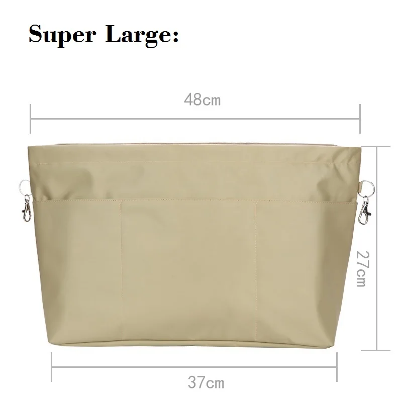 Super Large Organizer Bag with Exterior 6 Pockets Sturdy Handbag Inserts for Large Bags 48cm Width