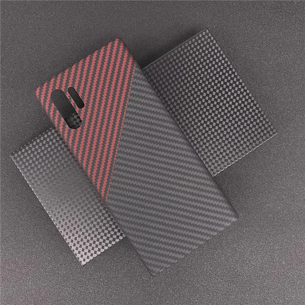 Real Carbon Fiber Lens Protection Phone Case for Samsung Galaxy Note 10 Plus Carbon Fiber Hard Cover Cases