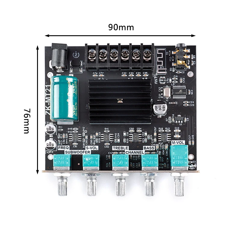 T21ซับวูฟเฟอร์เครื่องขยายเสียง50WX2 + 100W 2.1 Channel Audio Stereo Amplifier Bass AMP AUX 12V 24V