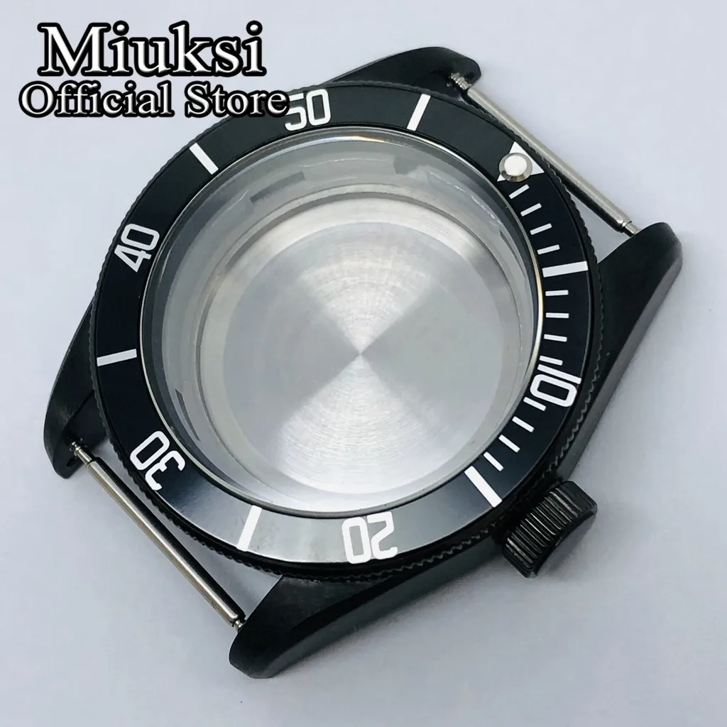 

Miuksi 41mm black PVD case sapphire glass fit NH35 NH36 ETA 2836 Miyota 8205 8215 821A Mingzhu DG2813 3804 movement