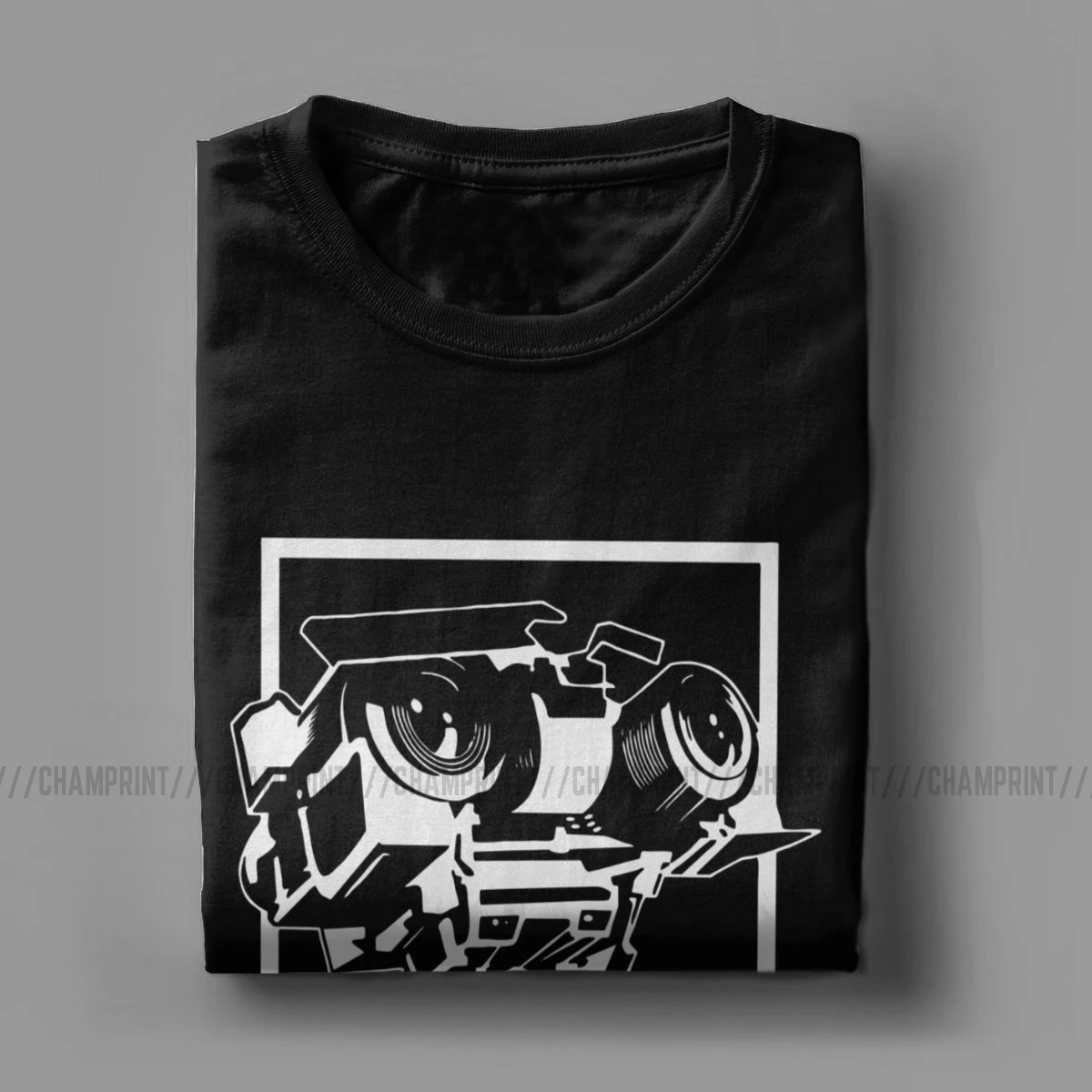 Cool Johnny 5 T-Shirts Men Round Neck Pure Cotton T Shirts Short Circuit 80s Retro Robot Movies Tee Shirt Gift Idea Tops