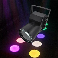 Foco de haz de luz LED RGBW de 5W para DJ, iluminación de escenario para discoteca, fiesta en casa, Color rosa a elegir, efecto de patrón circular