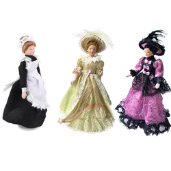 1/12 Miniatures Small Dolls With Stand Mini Dollhouse Accessories Christmas Toys For Girls Children